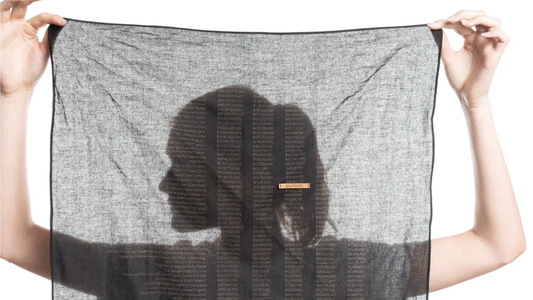 scarf with data printed